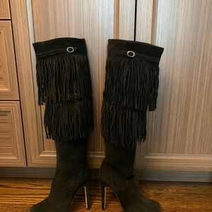 Charles David Suede Fringe Boots